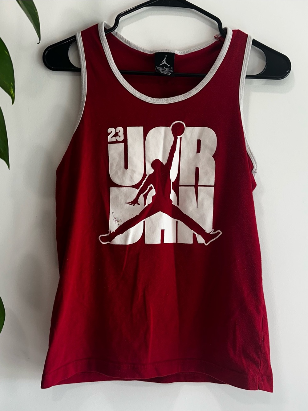 Jordan tank top with white Jumpman logo and '23' graphic Size Large